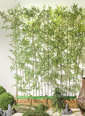 仿真竹子室内装饰假竹子隔断y挡墙绿植盆栽摆件大型植物室外盆景