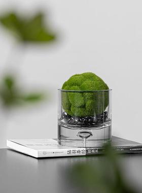 顾现代轻奢板间床头软柜玻YB-DZ-HY璃苔样藓小花器桌面绿植装饰左