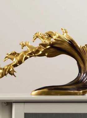 马到成功办公室摆件玄关电视柜家居饰品现代北欧工艺品客厅商务礼