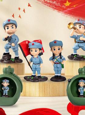 红军情侣娃娃革命爱情小兵公仔树脂结婚庆房间装饰品桌面装饰摆件