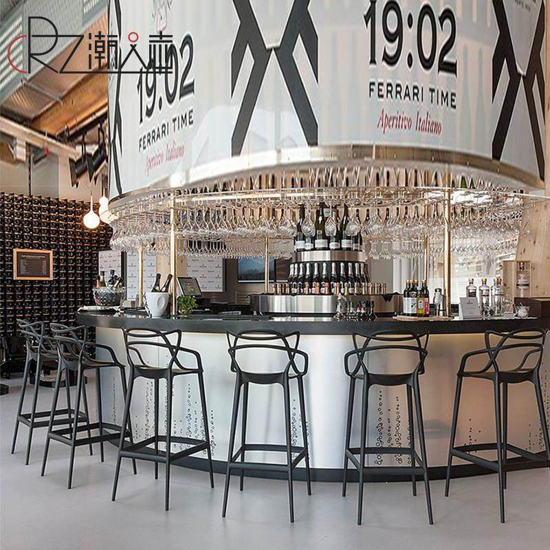 户外高脚凳子靠背吧台凳北欧设计师蔓藤吧椅创意家用塑料酒吧椅子,淘宝优惠券,粉丝福利购,淘宝优惠卷