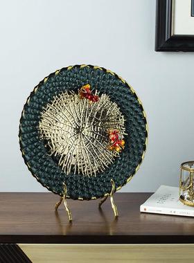 高档如鱼得水装饰盘子摆件摆盘看盘客厅样板房玄关书柜装饰工艺品