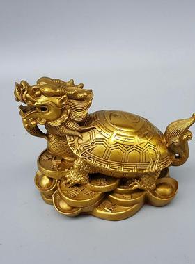 黄铜龙龟摆件 龙头龟大号龟摆件 家居桌面装饰乌龟