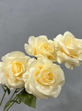 仿真花束4头卡洛拉玫瑰道具婚庆礼堂装饰厂家玫瑰花婚礼桌花摆设