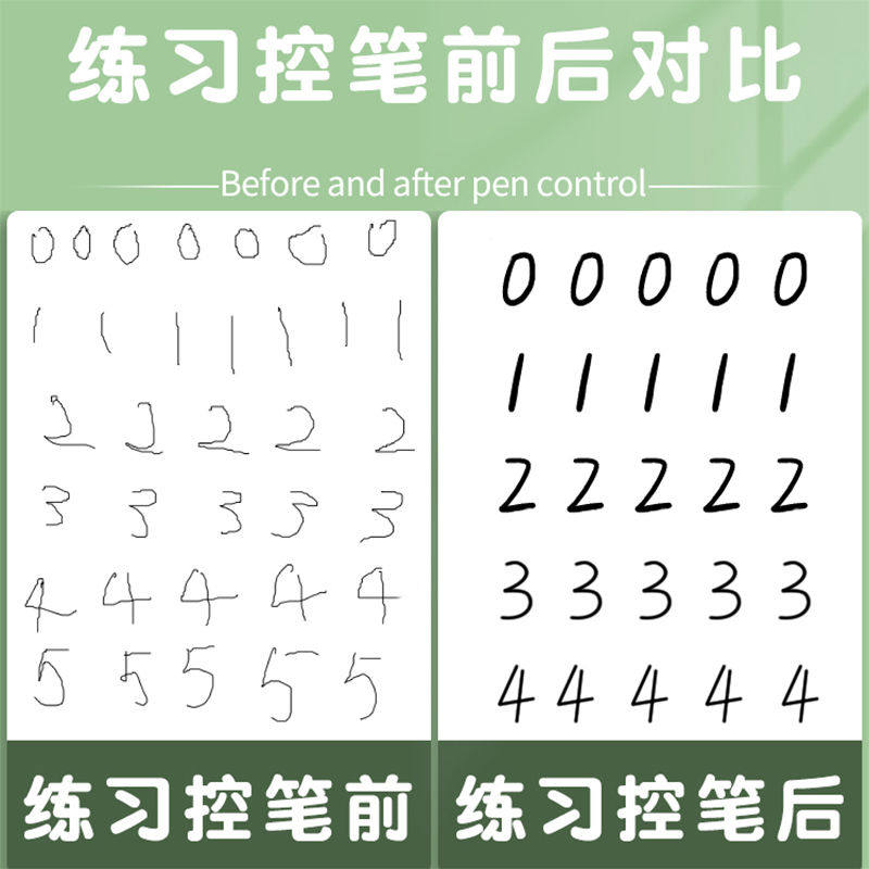 数字描红儿童开学数学作业控笔训练学前班幼儿园初学者数学字帖幼小衔接练字本临摹英文字母幼儿写字启蒙练习,淘宝优惠券,粉丝福利购,淘宝优惠卷