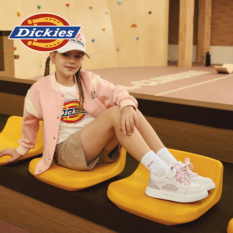 Dickies 儿童休闲板鞋秋季新款耐磨防滑透气网面女童鞋男童运动鞋 - 图1
