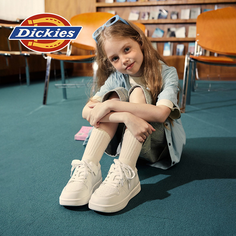 Dickies童鞋儿童小白鞋男童女童耐磨透气板鞋运动鞋2025秋季新款,淘宝优惠券,粉丝福利购,淘宝优惠卷