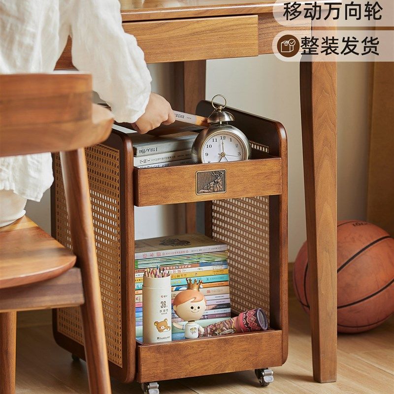 实木多层书架客厅整理抽屉式移动置物架儿童宝宝玩V具架绘本收纳,淘宝优惠券,粉丝福利购,淘宝优惠卷