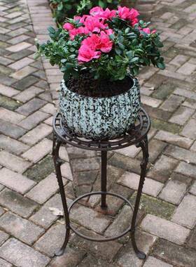 欧10079407式复古怀旧工架业铸铁花架置物居酒店风花别墅办公室盆