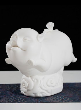 速发陶瓷十二生肖陶瓷猪摆件猪事顺利家贵诸富居玄关饰品摆设商务