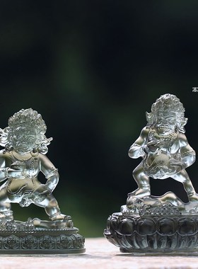 速发琉财黑璃神五路财神佛摆像件居家客厅供奉摆放水供财神