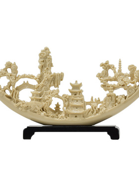 新中式摆件办公室桌领导高端国风家居轻奢装饰客厅V玄关酒柜工艺