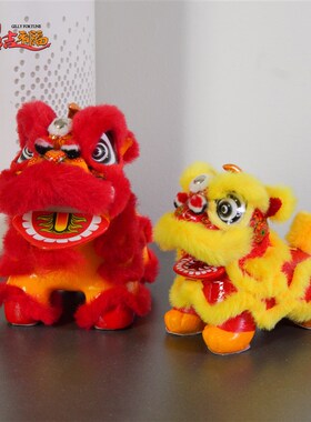 汽车国潮醒狮摆件醒狮文创家居摆饰车载车内中R控小摆件装饰送礼