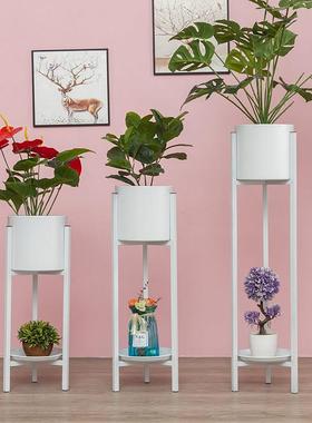 北欧风创意铁艺落地式花架客厅三角单层绿萝花盆架墙角花架子摆件