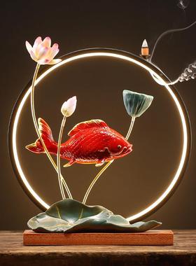 年年有余 余办公室招财摆件客厅酒柜电视柜锦鲤鱼家居装饰品乔迁