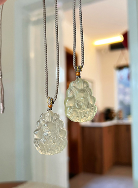 天然柠檬晶九尾狐吊坠招财转运黄水晶圣诞新年礼物新中式项链女款