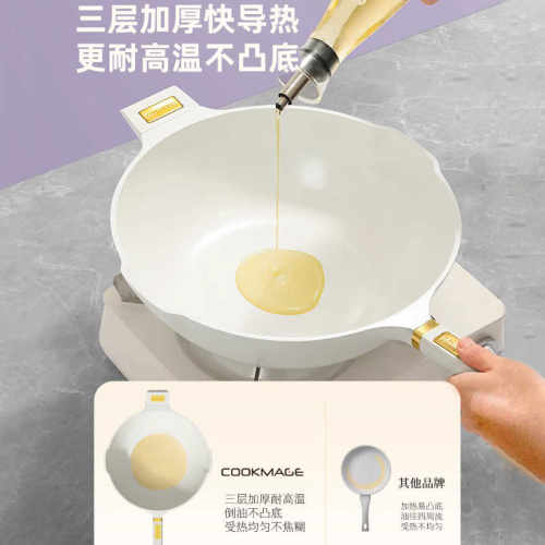 德国涂层陶瓷不粘锅炒锅家用平底锅炒菜锅不沾锅燃气电磁炉专用 - 图2