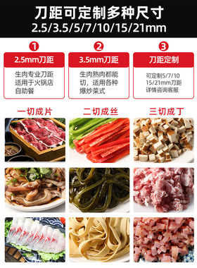 切肉机商用电动切丝切鲜肉片机家用全自动切菜绞肉切块不锈钢小型