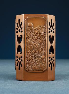 【黄山四绝】紫铜笔筒办公桌创意笔筒摆件工艺品教师节礼物