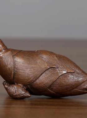 铜香炉竹笋香炉线香插茶道配件檀香炉富贵竹