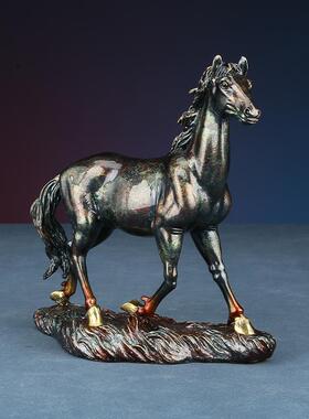 《闲庭信步》马摆件黄铜家居装饰品客厅办公室工艺礼品摆件