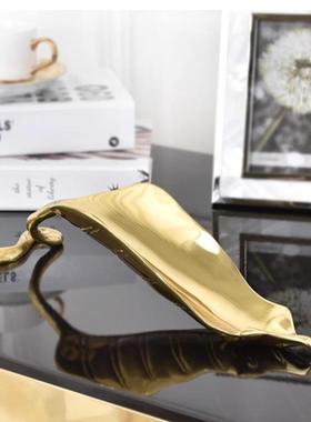 树叶红酒架摆件纯黄铜酒托国标红酒餐厅酒柜会所酒庄桌面装饰品