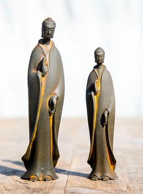 禅意中式北魏佛如来佛祖释迦摩尼桌面家居摆件纯手工仿铸铁工艺品