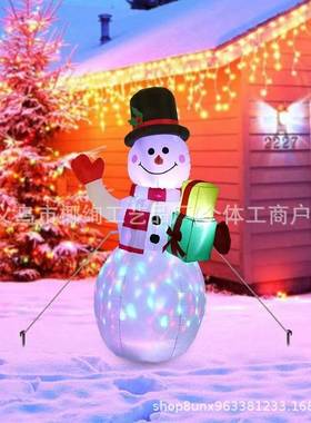 .5米诞GR1B充E12312311气圣LD彩灯雪人旋转圣诞雪人充气气模庭院