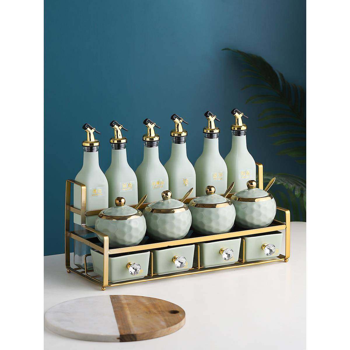 厨高颜值房F9659569调料盒玻璃味瓶套装家用瓷调料罐子油盐调酱醋,淘宝优惠券,粉丝福利购,淘宝优惠卷