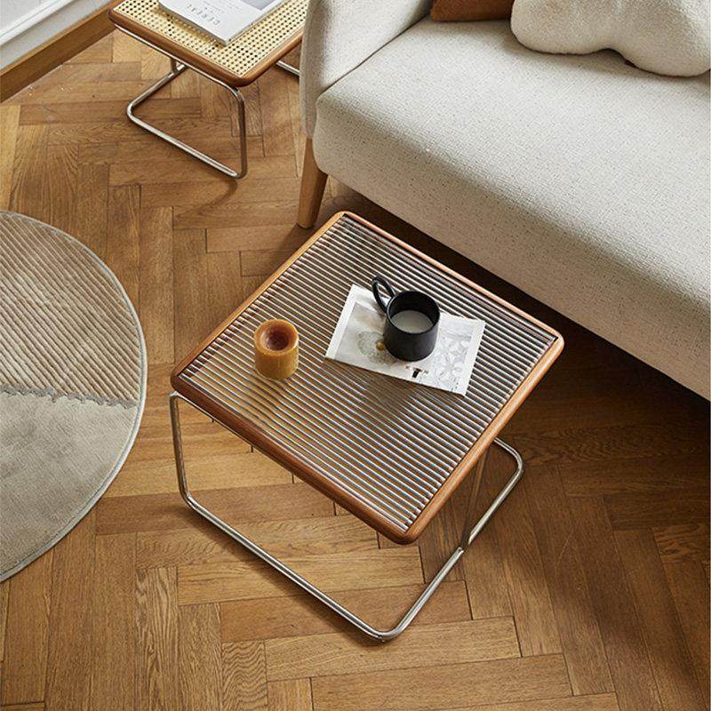 中古茶几客厅家用小户型边几组合轻奢复古网红藤编玻璃不锈钢ins,淘宝优惠券,粉丝福利购,淘宝优惠卷