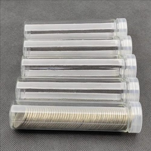 硬币收纳盒收藏纪念卷币筒分角元币小圆筒50枚装硬币筒钱币收纳盒 - 图1