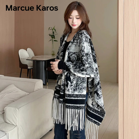 MarcueKaros ink style shawl women's imitation cashmere