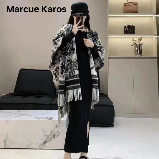 MarcueKaros ink style shawl women's imitation cashmere