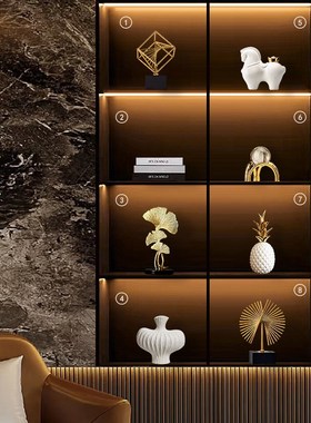 现代轻奢样板间摆件客厅酒柜z电视柜家居创意工艺软装饰品摆设