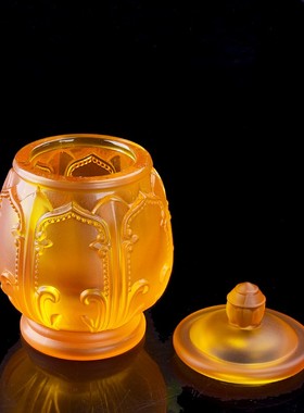 供佛吉祥花圣水杯 佛具仿琉璃莲花净水杯 家用奉T神玻璃杯摆件包