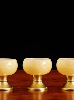 佛具供具佛前神台敬神供杯供祖先B财神土地公琉璃玉贡水杯高脚供