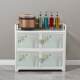 Kitchen storage rack multi-layer multi-functional cabinet floor-standing storage cabinet aluminum alloy cupboard household door storage cabinet