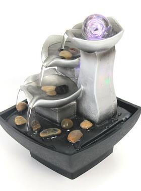 水球RWX晶摆件水流石运转珠风水轮流水球循带环办来公室桌面装饰