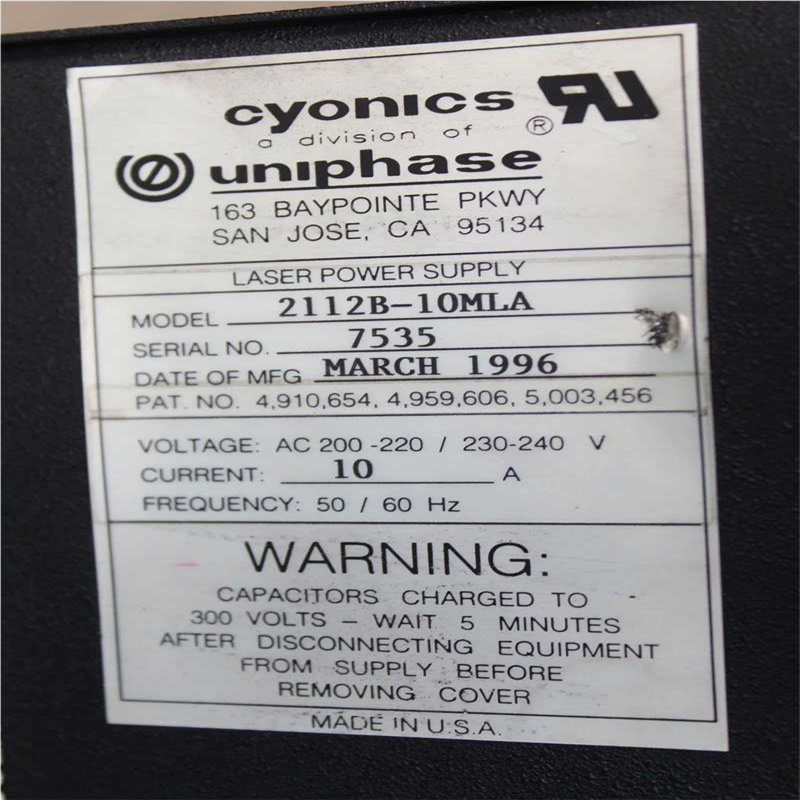 【顺庆】2112B-10MLA美国Cyonics Uniphase激【议价】 - 图1