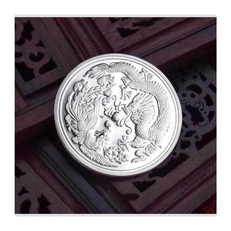 999纯银币订做龙凤呈祥结婚纪念日银婚创意定制送新婚礼品礼