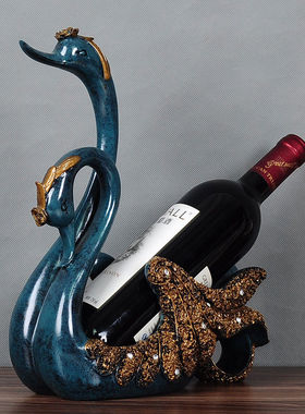 热销【专享价】欧式创意天鹅酒架摆件装饰简约家居酒柜客厅工艺礼