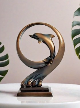热销新款欧式海豚摆件家居客厅电视柜酒柜装饰品办公室桌面创意工