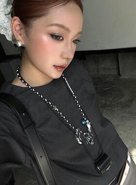 克鲁兹原创设计利基重型编织珍珠母多用途朋克多功能项炼毛衣炼