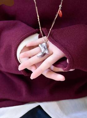 2025「小马踢踏」闪电靴子编绳项链毛衣链可调节百搭绑绳