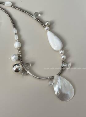 【白色佳人】限定原创设计手工串珠项炼锁骨炼小众