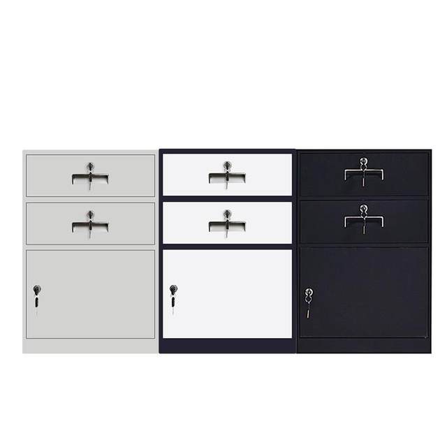 Modern and simple lockable bedside table solid wood mobile drawer push-pull storage storage box