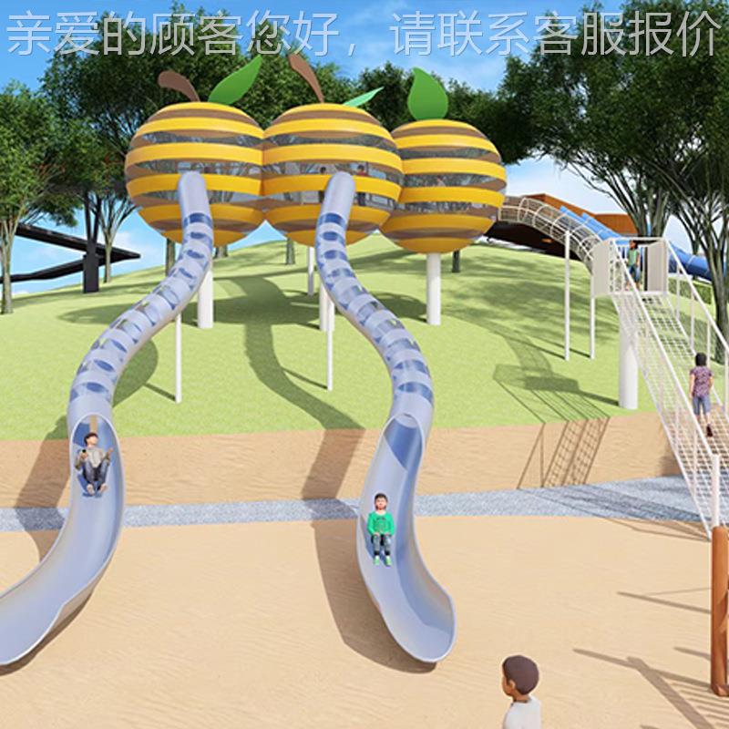 大型外非标33738儿游乐场设备不室外木质滑梯童锈户钢滑梯景区公 - 图1