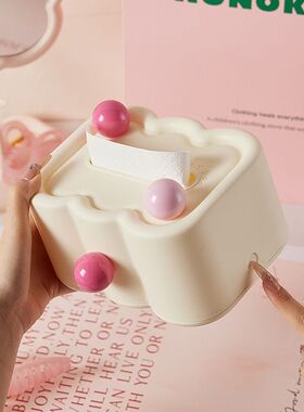 纸巾盒茶几餐厅可爱抽纸盒客厅家用餐巾通用弹簧纸抽盒轻奢感