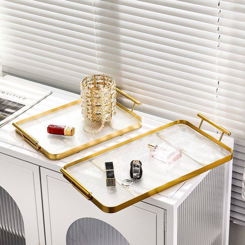 家用高颜值亚克力托盘长方形ins轻奢水杯茶盘收纳餐盘客厅,淘宝优惠券,粉丝福利购,淘宝优惠卷