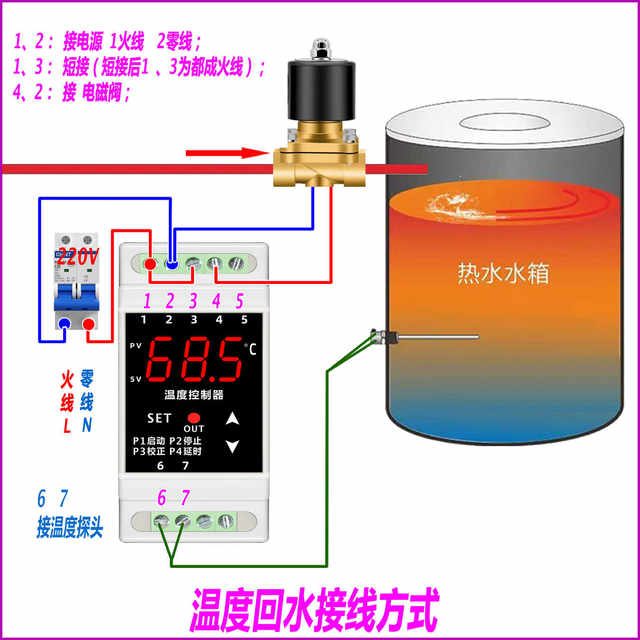 BF-D110A Bihe BESFUL return water heating rail-mounted thermostat thermostat temperature controller